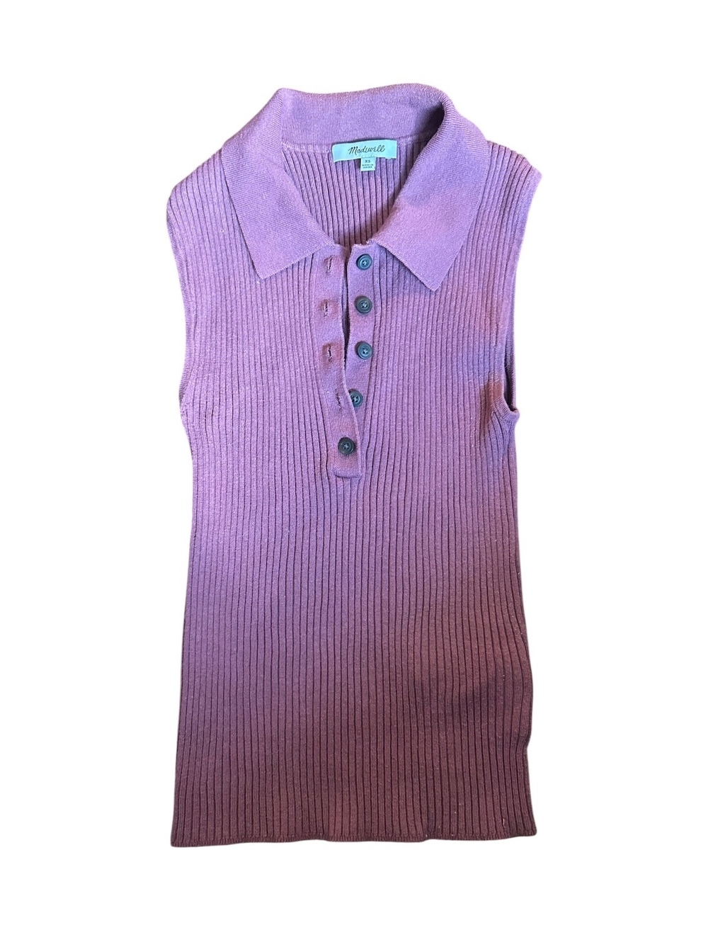 Madewell Mauve Ribbed Sleeveless Top